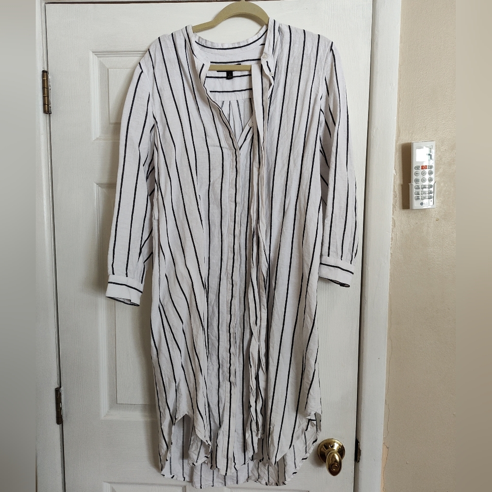 Banana Republic linen shirt midi dress